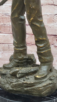Bronze Cowboy with Rifle - Western Sculpture