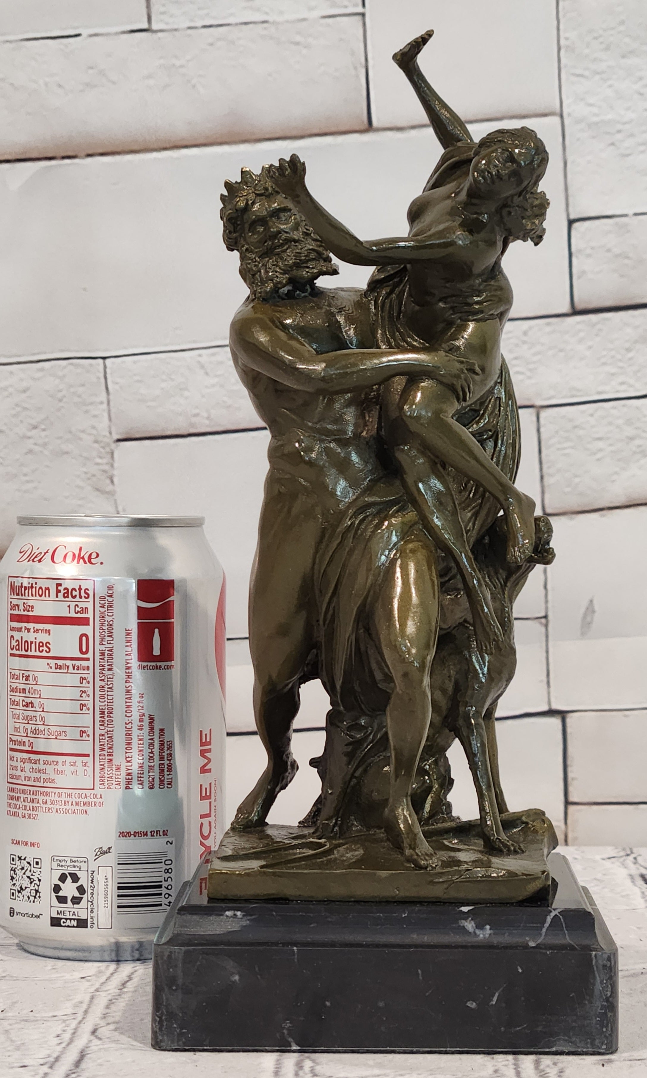Abduction of Persephone by Hades Signed Phidias Greek Mythology Bronze Sculpture
