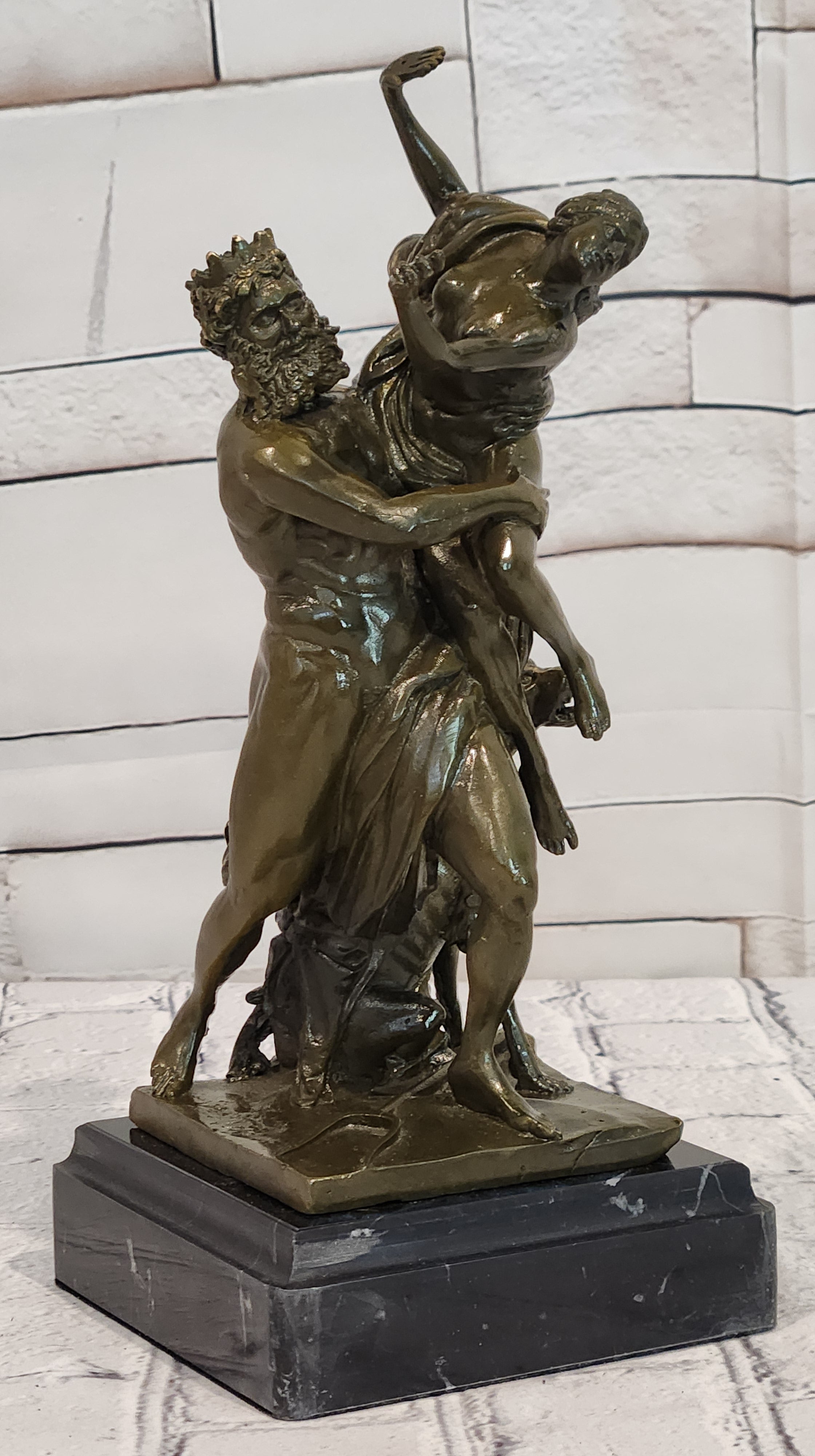 Abduction of Persephone by Hades Signed Phidias Greek Mythology Bronze Sculpture