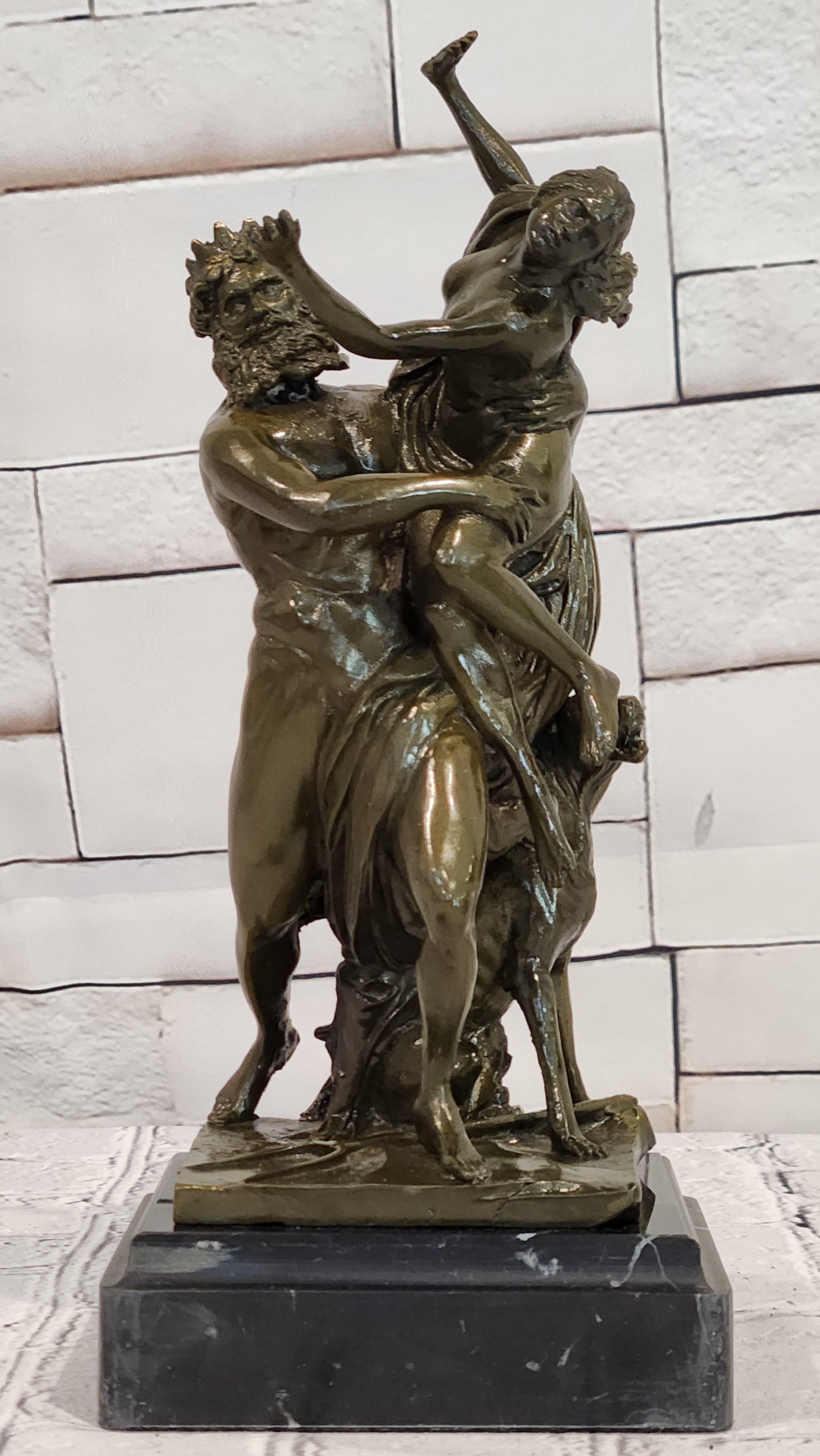 Abduction of Persephone by Hades Signed Phidias Greek Mythology Bronze Sculpture