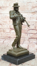 Bronze Jazz Performer - Clarinet Player with Hat
