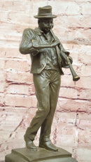 Bronze Jazz Performer - Clarinet Player with Hat