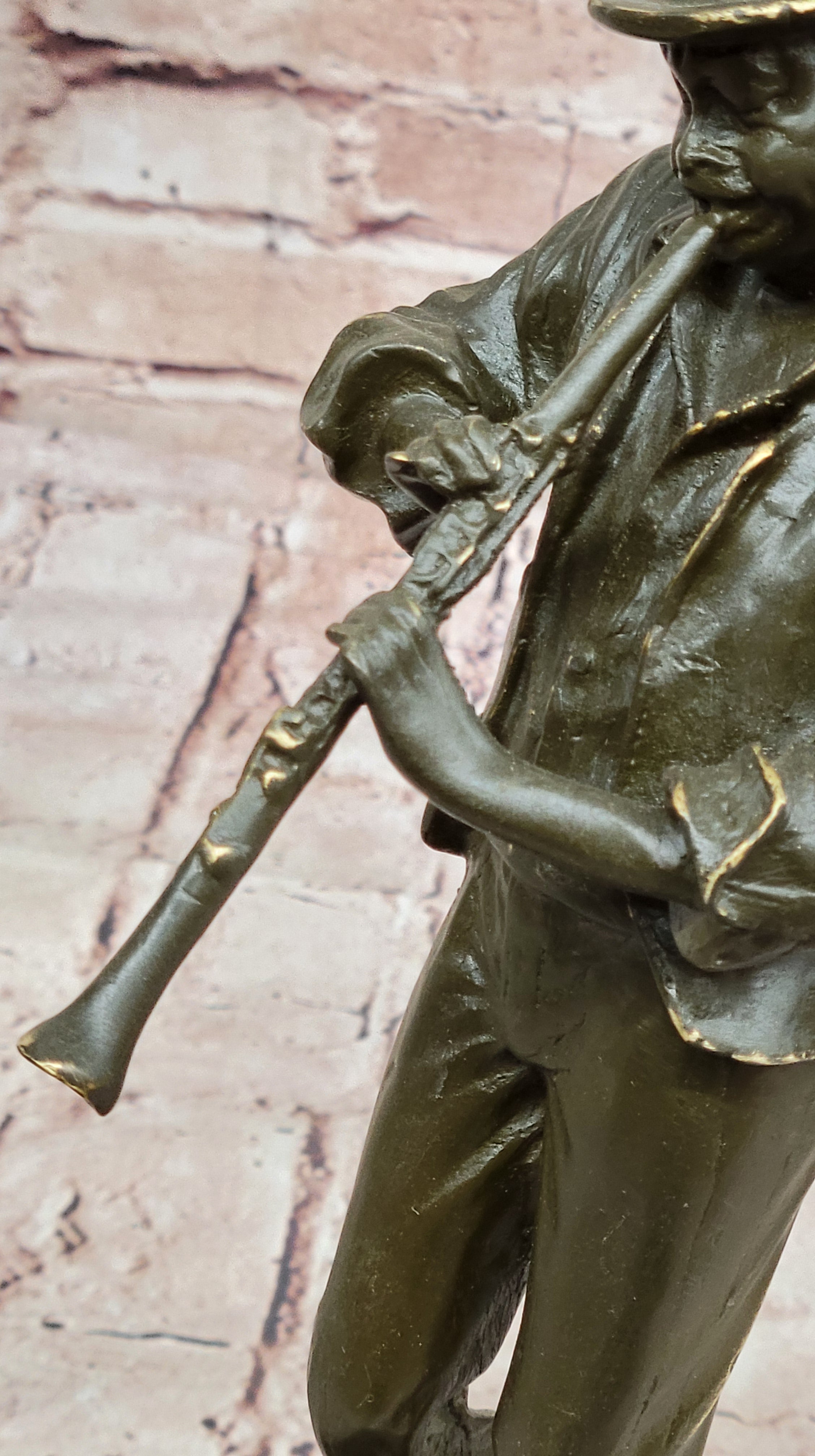 Bronze Jazz Performer - Clarinet Player with Hat