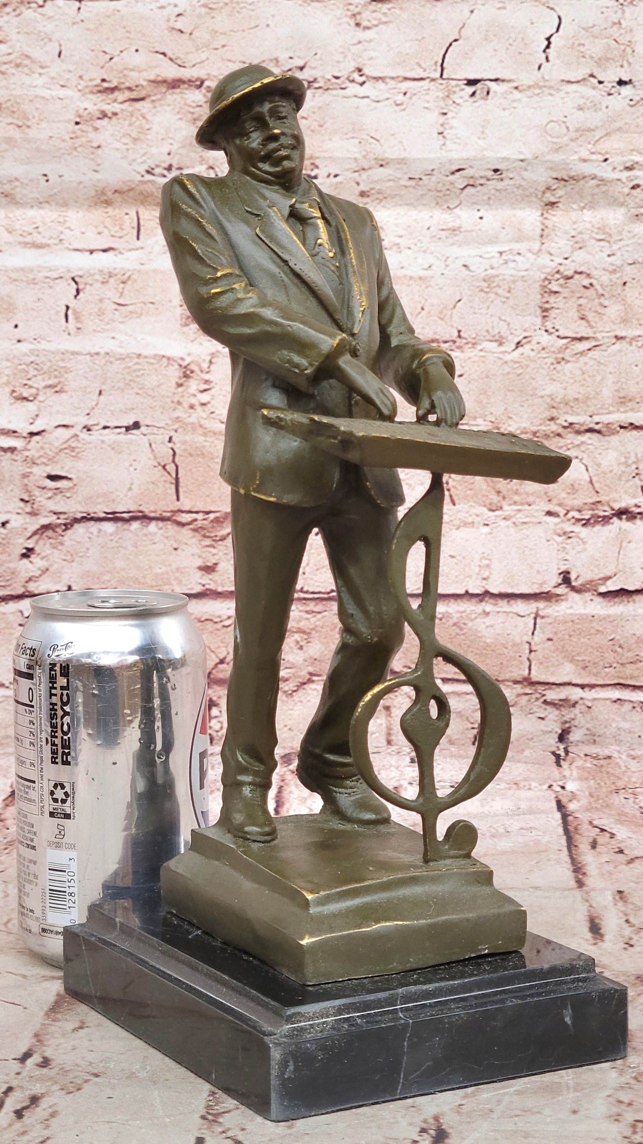 Music Conductor Bronze Sculpture with Treble Clef