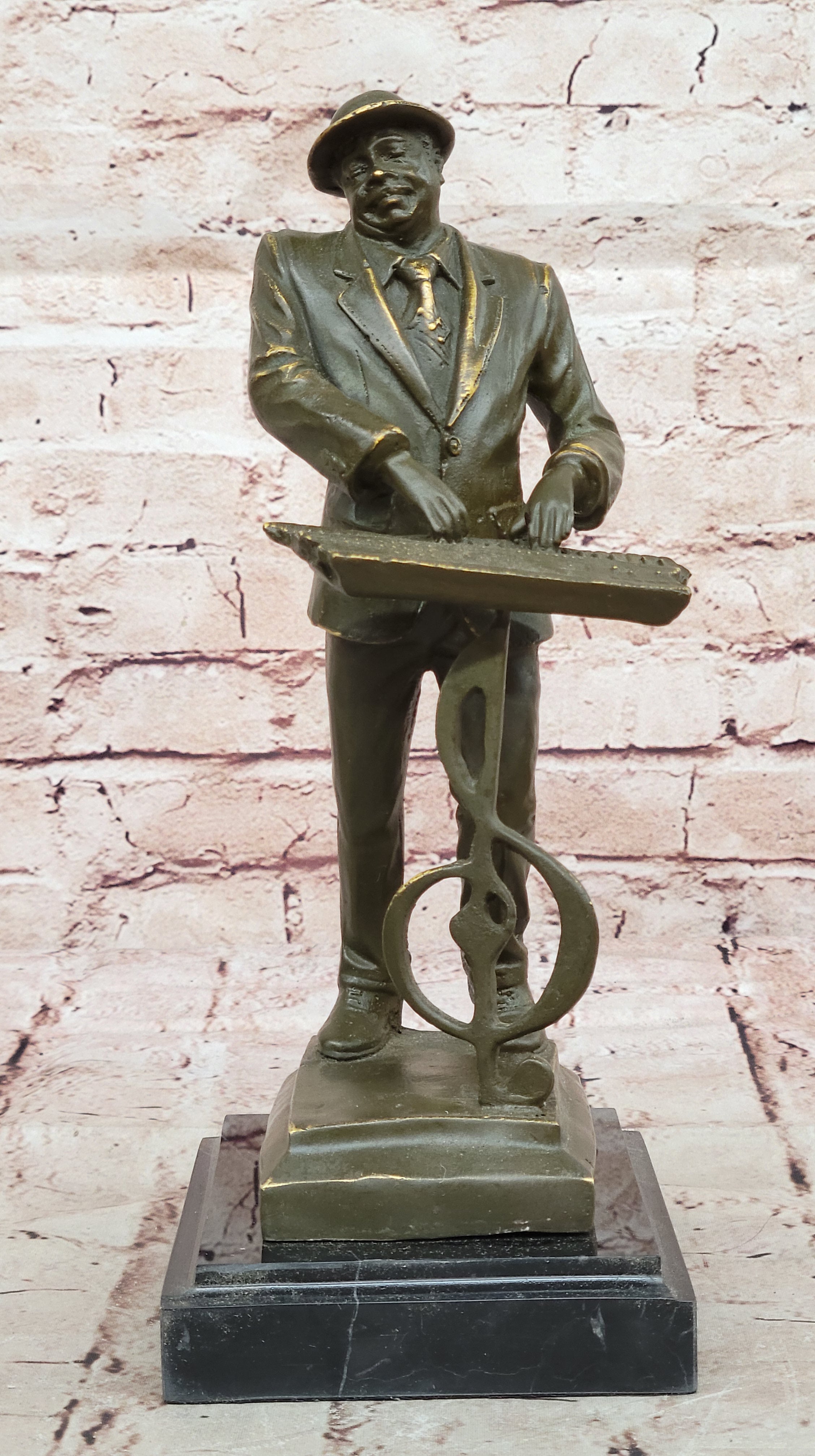 Music Conductor Bronze Sculpture with Treble Clef