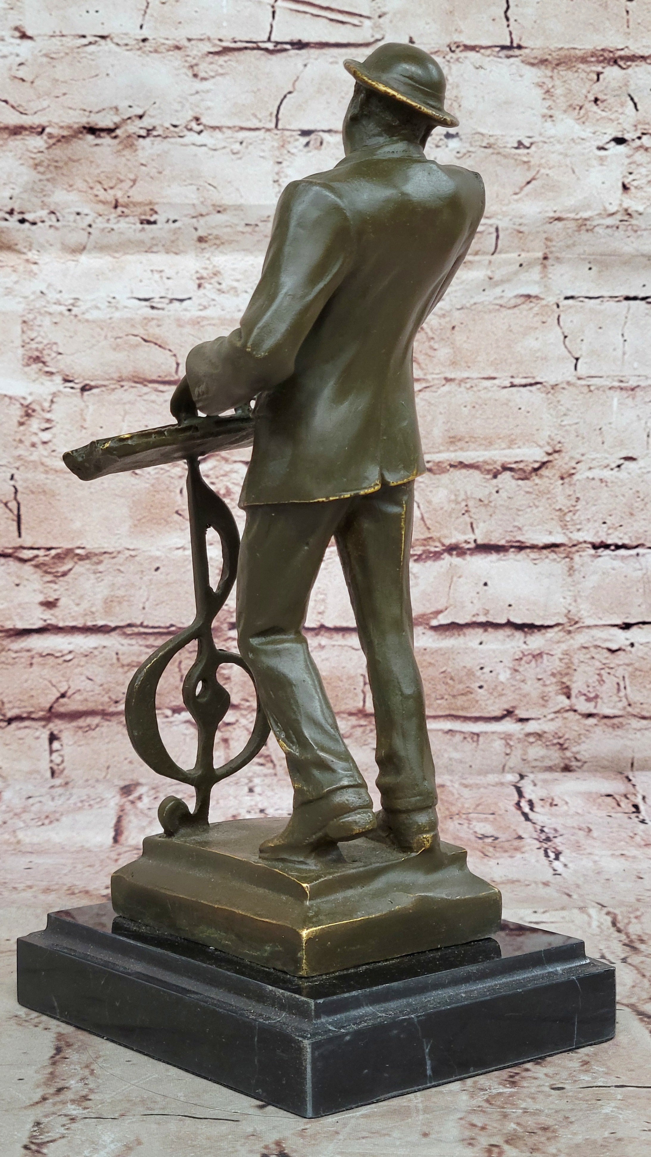 Music Conductor Bronze Sculpture with Treble Clef
