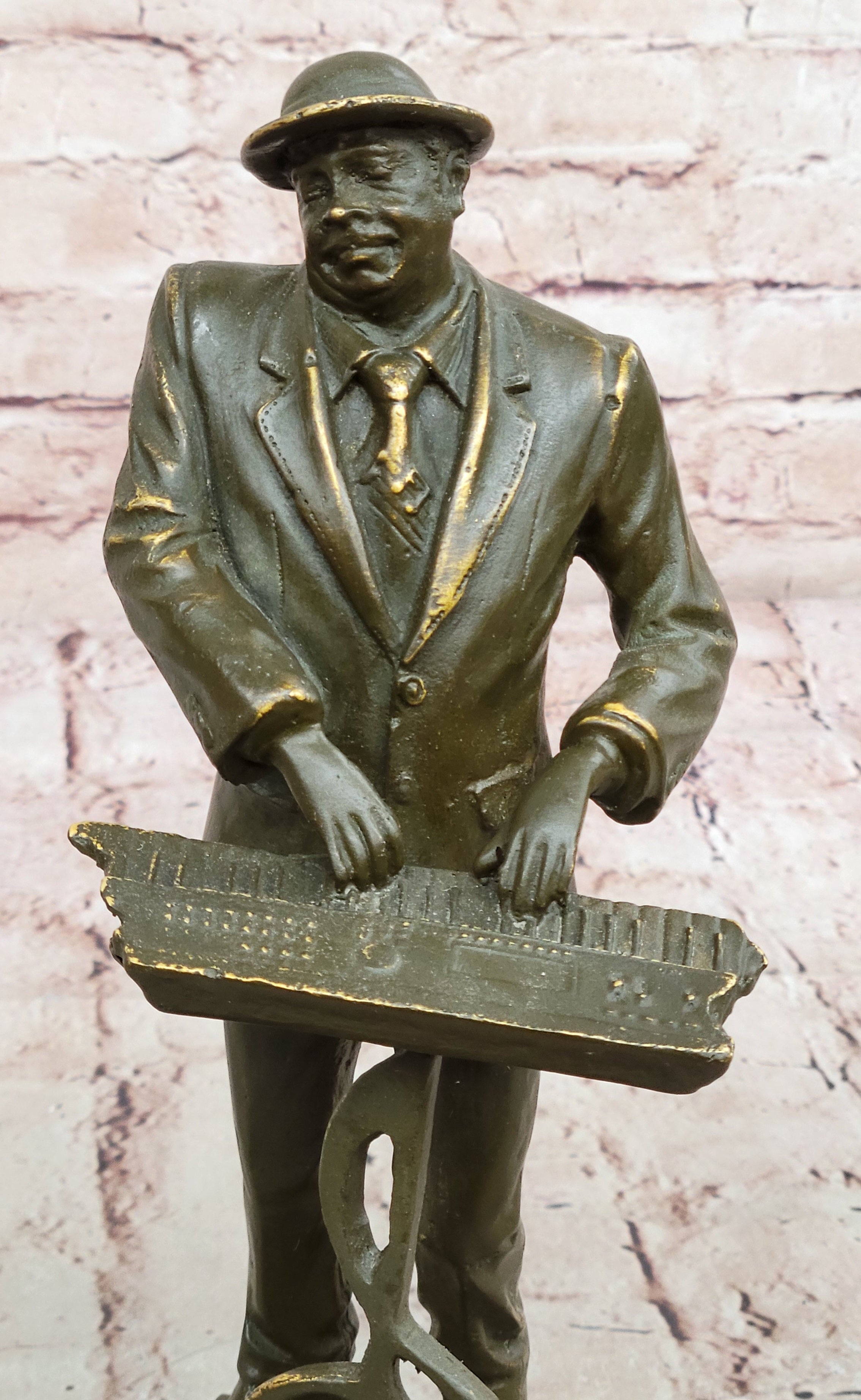 Music Conductor Bronze Sculpture with Treble Clef