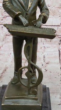 Music Conductor Bronze Sculpture with Treble Clef