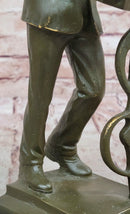 Music Conductor Bronze Sculpture with Treble Clef