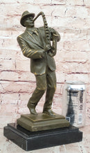 Jazz Saxophone Player Bronze Sculpture - Mid-Century Art