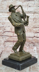 Jazz Saxophone Player Bronze Sculpture - Mid-Century Art