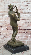 Jazz Saxophone Player Bronze Sculpture - Mid-Century Art