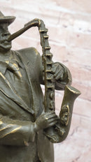 Jazz Saxophone Player Bronze Sculpture - Mid-Century Art