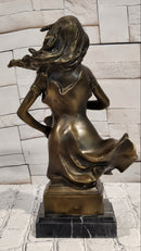 Western Style Bronze Statue: Woman Saxophone Player Home, Office, & Café Decor