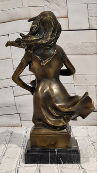 Western Style Bronze Statue: Woman Saxophone Player Home, Office, & Café Decor