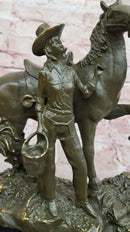 Cowgirl with Rearing Horse Bronze - Western Equestrian Art