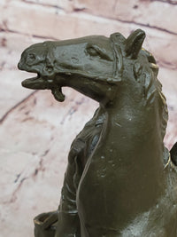 Cowgirl with Rearing Horse Bronze - Western Equestrian Art