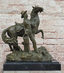 Cowgirl with Rearing Horse Bronze - Western Equestrian Art