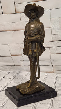 Bronze Musketeer Statue Sculpture Sword Fine Detailed Casting Signed Artist M. Lopez