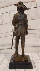 Bronze Musketeer Statue Sculpture Sword Fine Detailed Casting Signed Artist M. Lopez