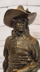 Bronze Musketeer Statue Sculpture Sword Fine Detailed Casting Signed Artist M. Lopez