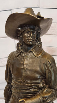 Bronze Musketeer Statue Sculpture Sword Fine Detailed Casting Signed Artist M. Lopez