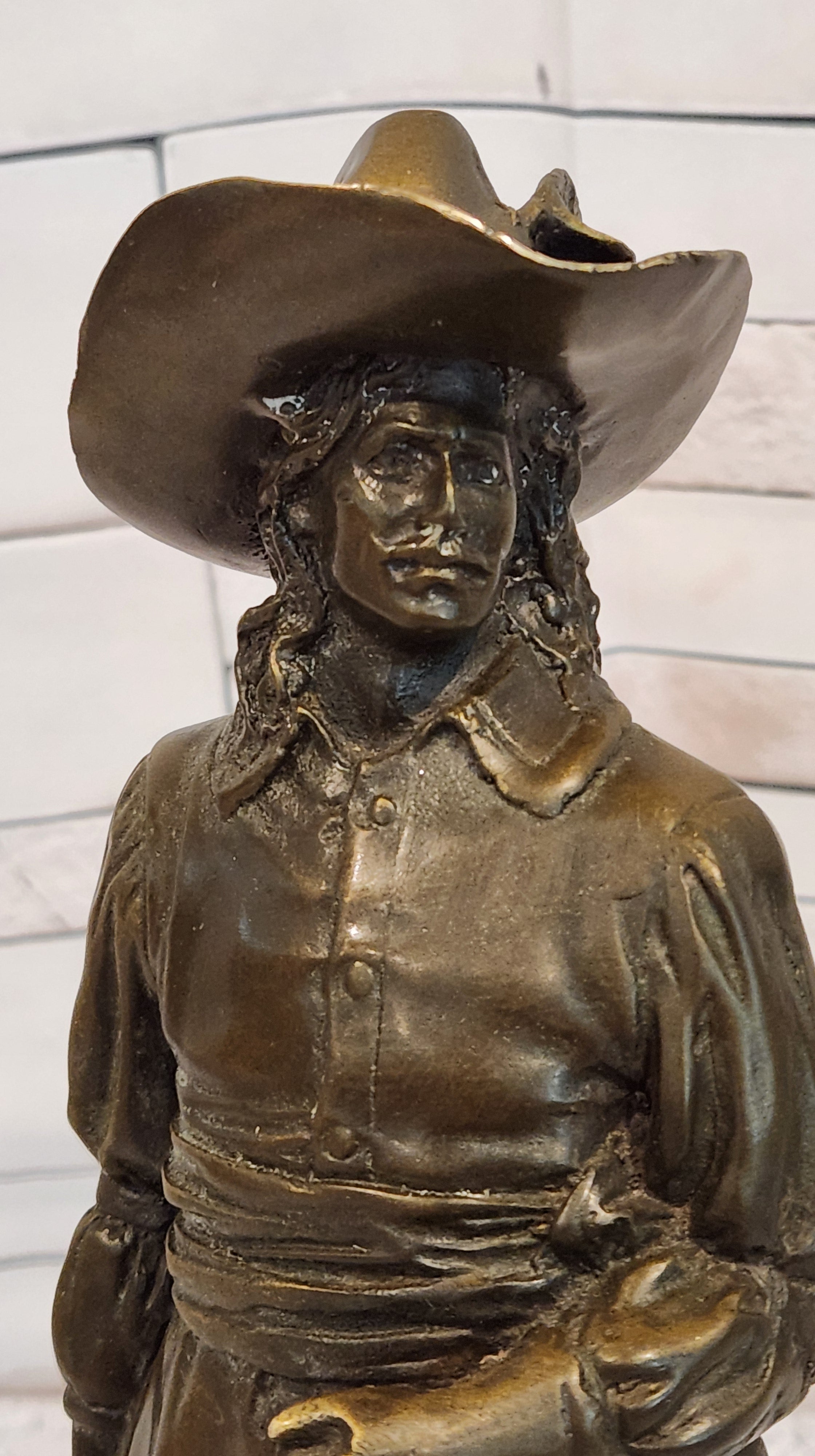 Bronze Musketeer Statue Sculpture Sword Fine Detailed Casting Signed Artist M. Lopez
