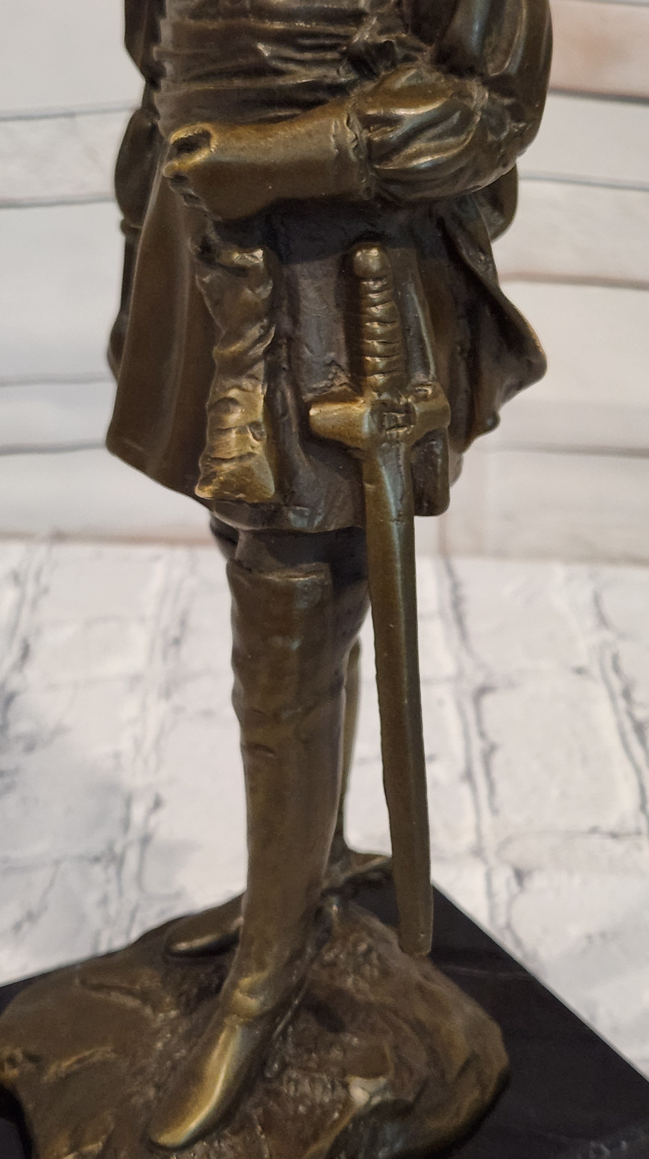 Bronze Musketeer Statue Sculpture Sword Fine Detailed Casting Signed Artist M. Lopez