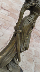 Mythological Goddess with Bird Bronze - Celtic Norse Signed Art