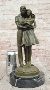 Bronze Sculpture of Young Family with Newborn by Milo