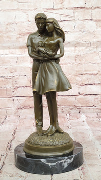 Bronze Sculpture of Young Family with Newborn by Milo