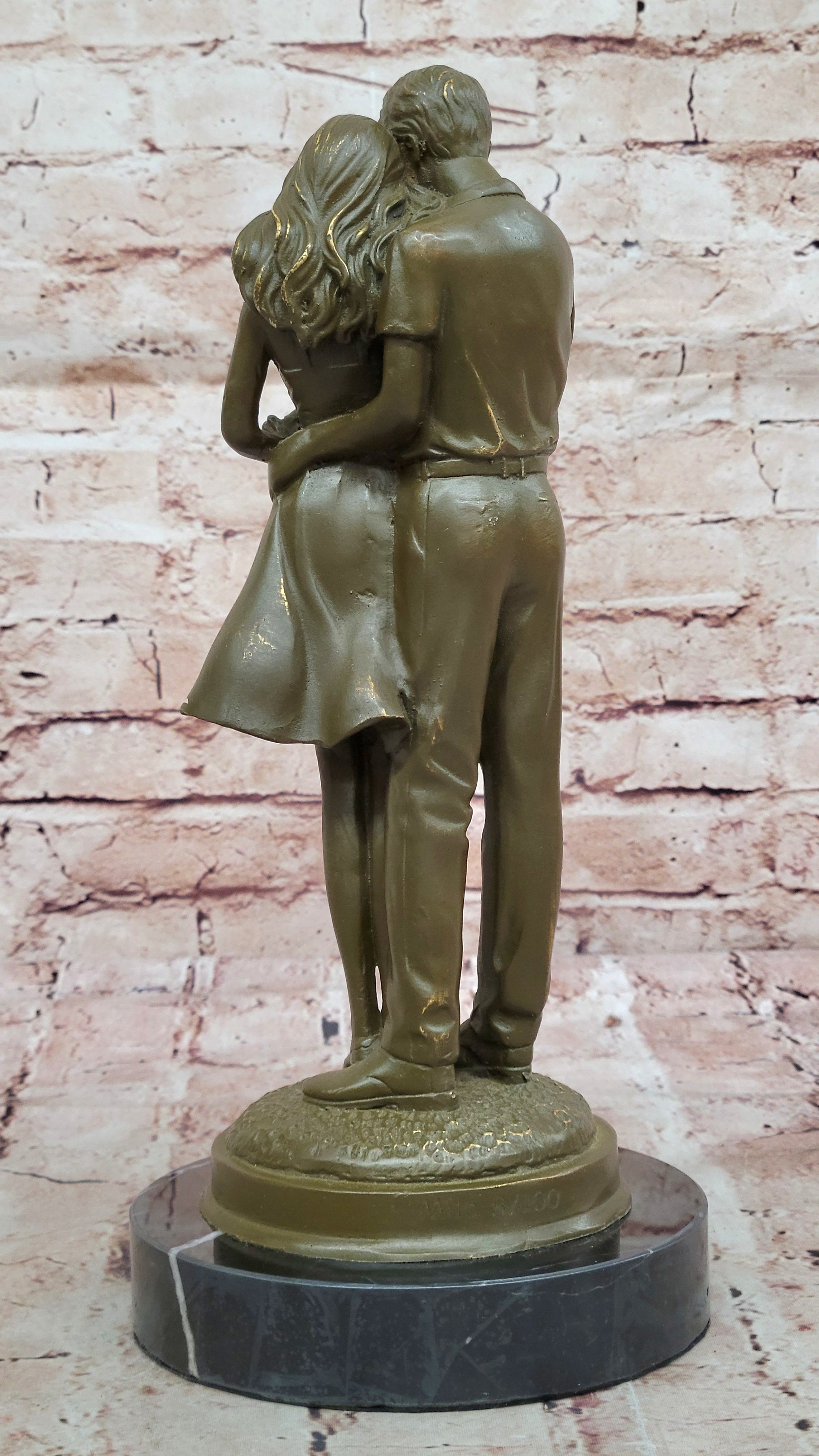 Bronze Sculpture of Young Family with Newborn by Milo