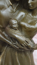 Bronze Sculpture of Young Family with Newborn by Milo
