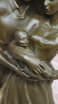 Bronze Sculpture of Young Family with Newborn by Milo