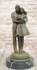 Bronze Sculpture of Young Family with Newborn by Milo