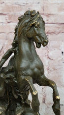 Mythological Woman with Rearing Horse Bronze Sculpture