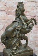 Mythological Woman with Rearing Horse Bronze Sculpture