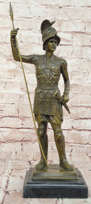 Collectible Roman Warrior Bronze Sculpture Figurine Signed Annie Hot Cast Statue