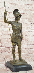 Collectible Roman Warrior Bronze Sculpture Figurine Signed Annie Hot Cast Statue