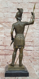 Collectible Roman Warrior Bronze Sculpture Figurine Signed Annie Hot Cast Statue