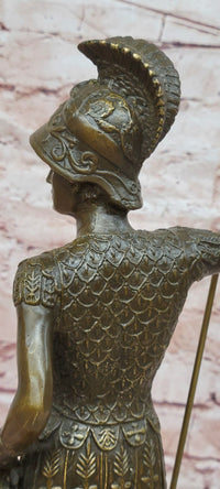 Collectible Roman Warrior Bronze Sculpture Figurine Signed Annie Hot Cast Statue