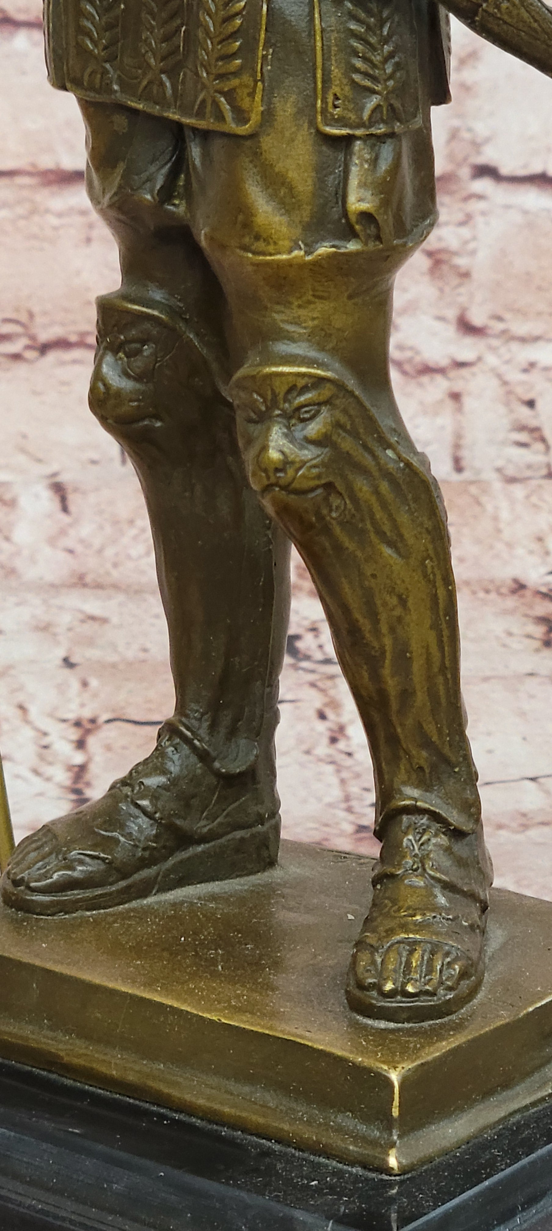 Collectible Roman Warrior Bronze Sculpture Figurine Signed Annie Hot Cast Statue