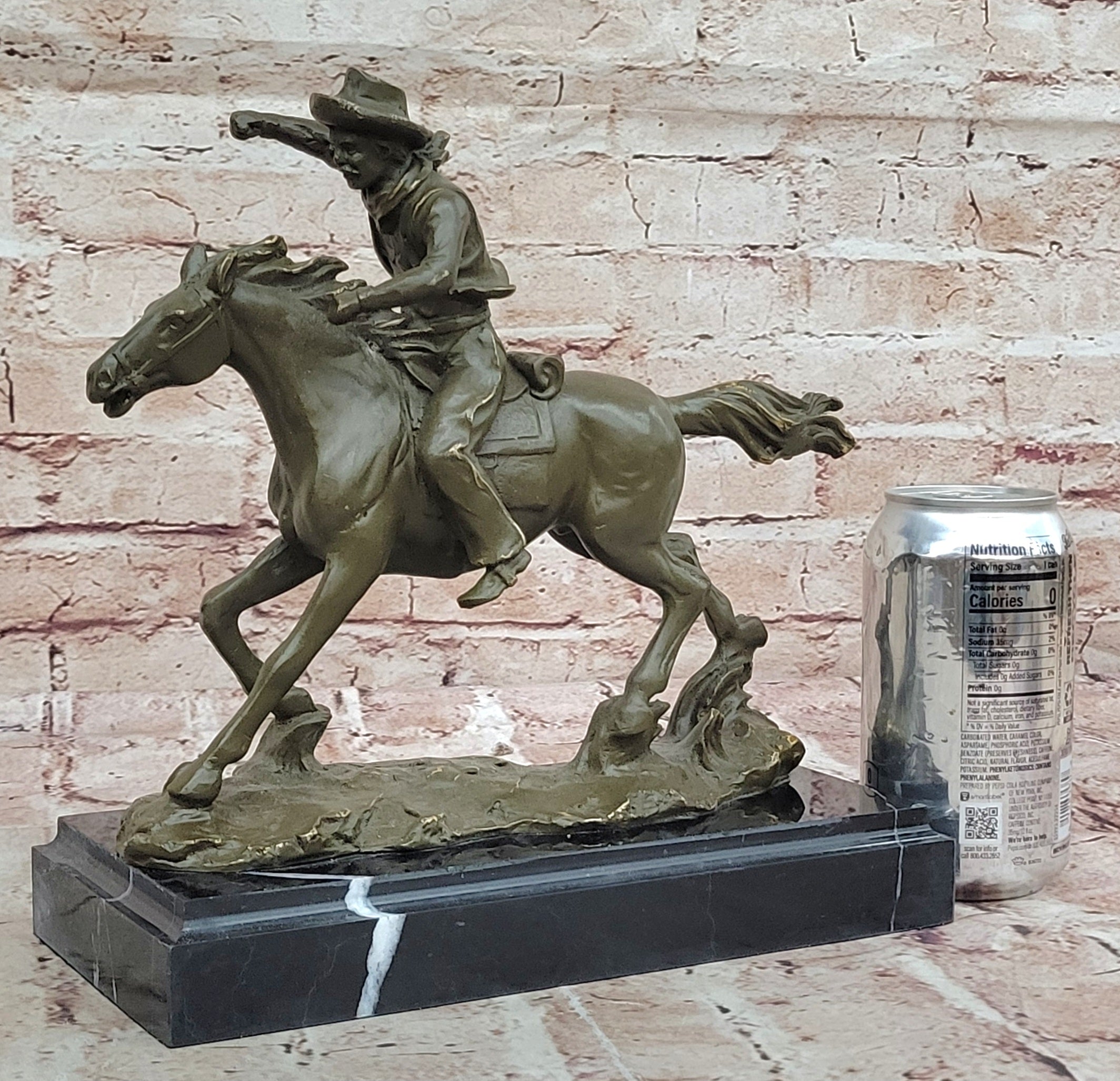 Cowboy on Galloping Horse Bronze - Wild West Art