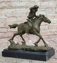 Cowboy on Galloping Horse Bronze - Wild West Art