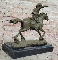 Cowboy on Galloping Horse Bronze - Wild West Art