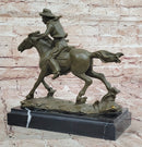 Cowboy on Galloping Horse Bronze - Wild West Art