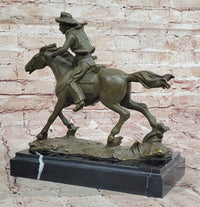 Cowboy on Galloping Horse Bronze - Wild West Art