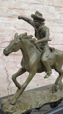 Cowboy on Galloping Horse Bronze - Wild West Art