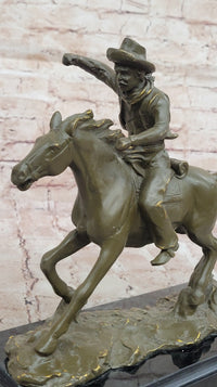 Cowboy on Galloping Horse Bronze - Wild West Art