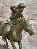 Cowboy on Galloping Horse Bronze - Wild West Art